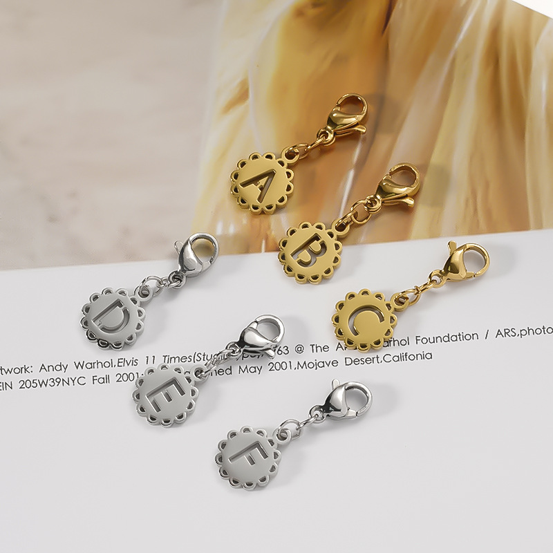 Titanium Steel Bracelet And Necklace Accessories Lobster Clasp Letter-shaped Charms And…