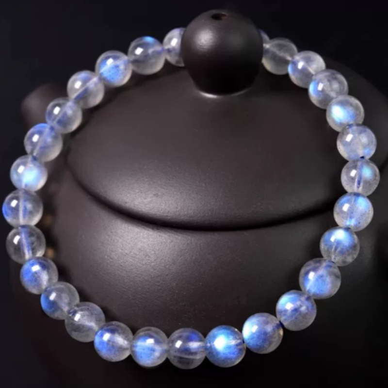 Moonstone Single-ring Buddhist Prayer Beads Crystal Bracelet