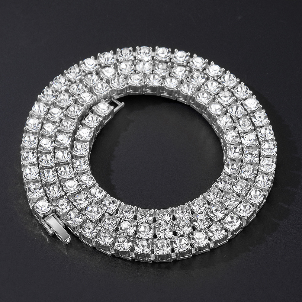 Simple Single Drainage Drill Collar Cuban Chain Necklace