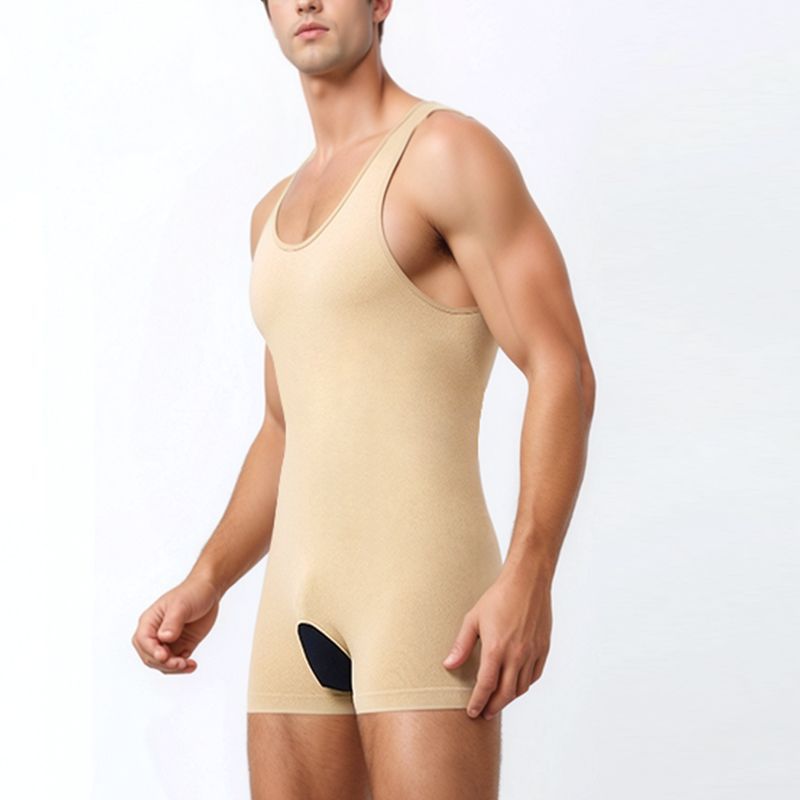 Men's Tummy Control Shapewear Bodysuit Plus Size Compression Boxer Shorts Slimming Waist…