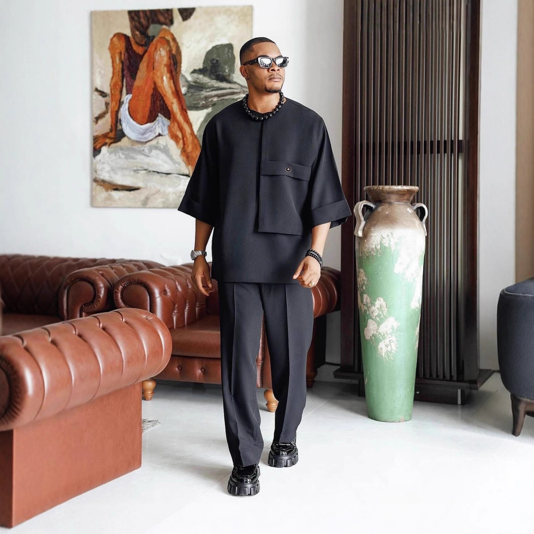 Men's Casual Top And Pants Set