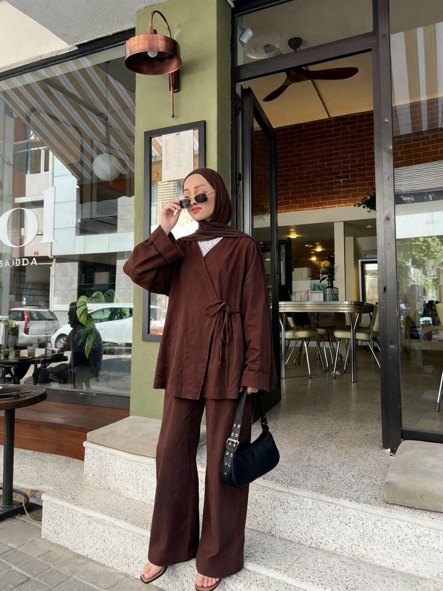 Autumn New Women's Simple High-End Loose Straight Wide-Leg Pants Set In Stock