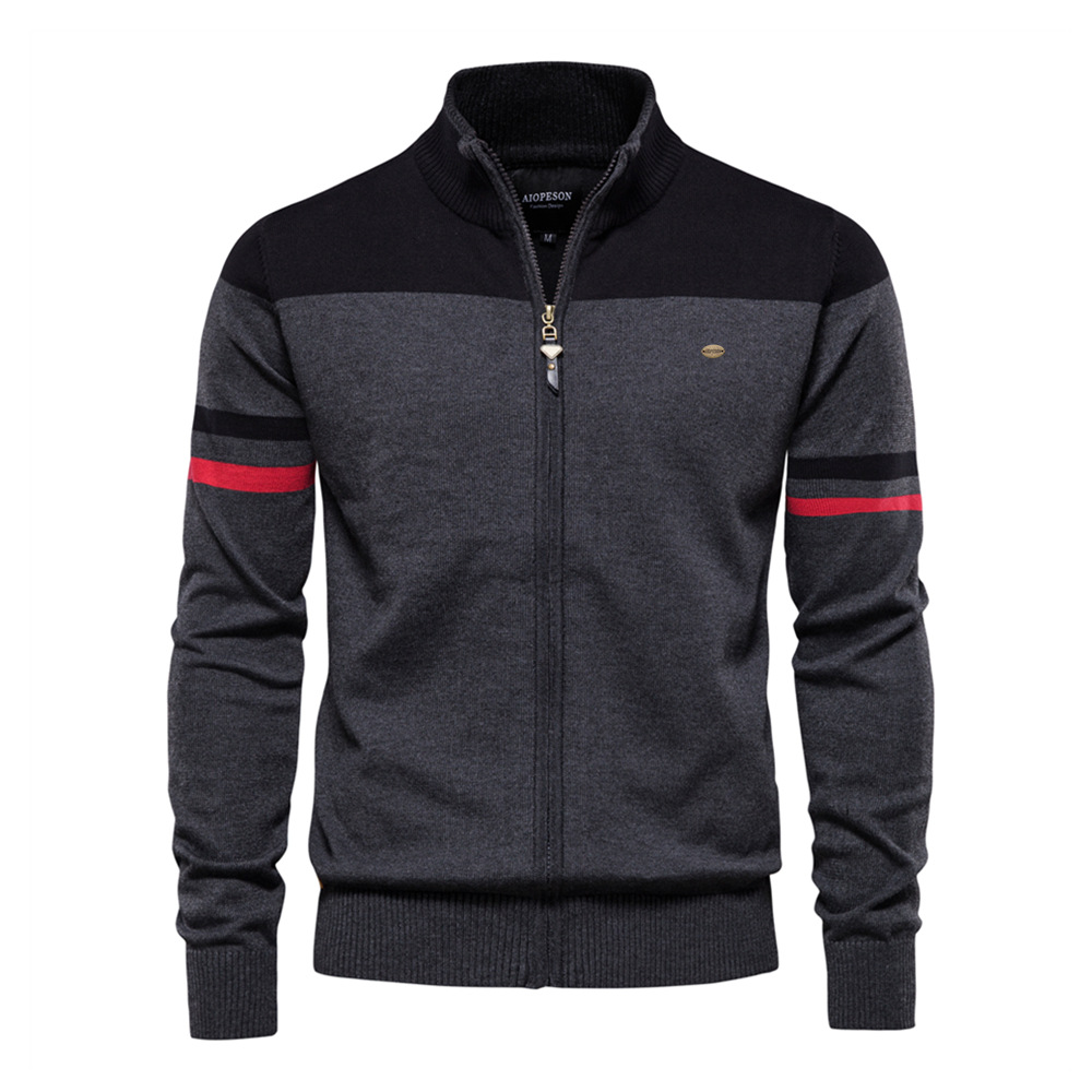 Autumn And Winter New European Size Cardigan Men's Sweater Zipper Sweater Men's New