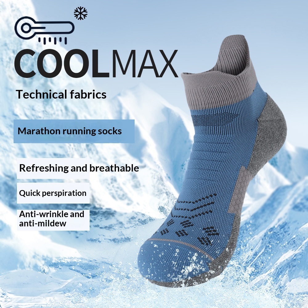 Mens Summer Antibacterial Sweat-Absorbent Non-Slip Low-Compression Socks