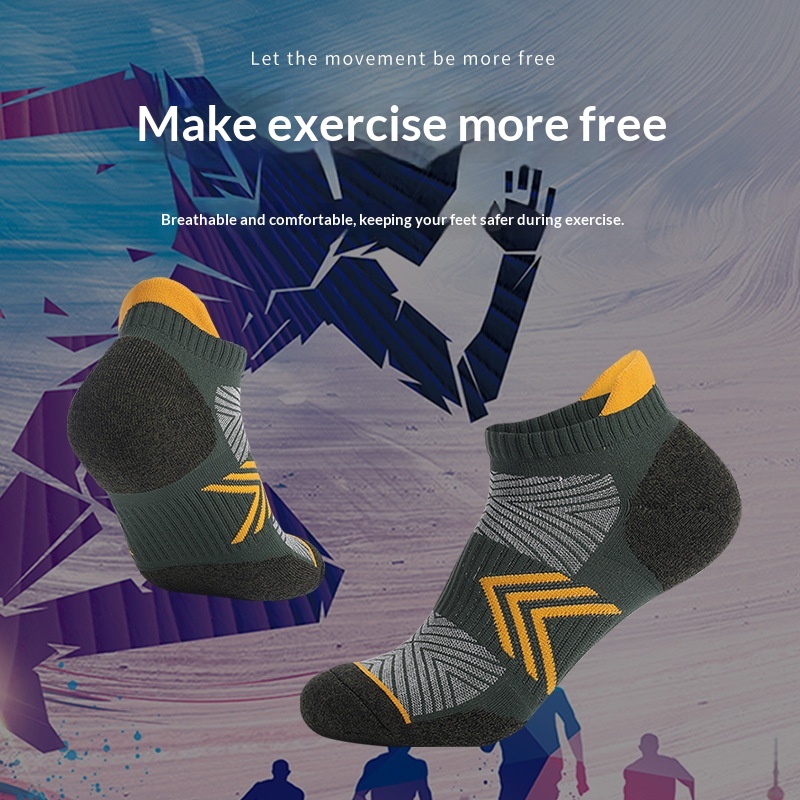 Non-slip Combed-cotton Running Socks That Wick Away Sweat And Keep Feet Breathable