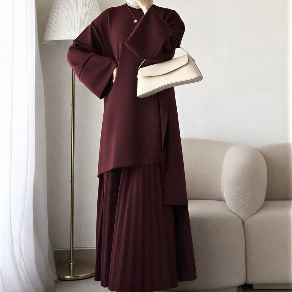 European And American Women's New Autumn Fashion Elegant Simple Top And High-waisted…
