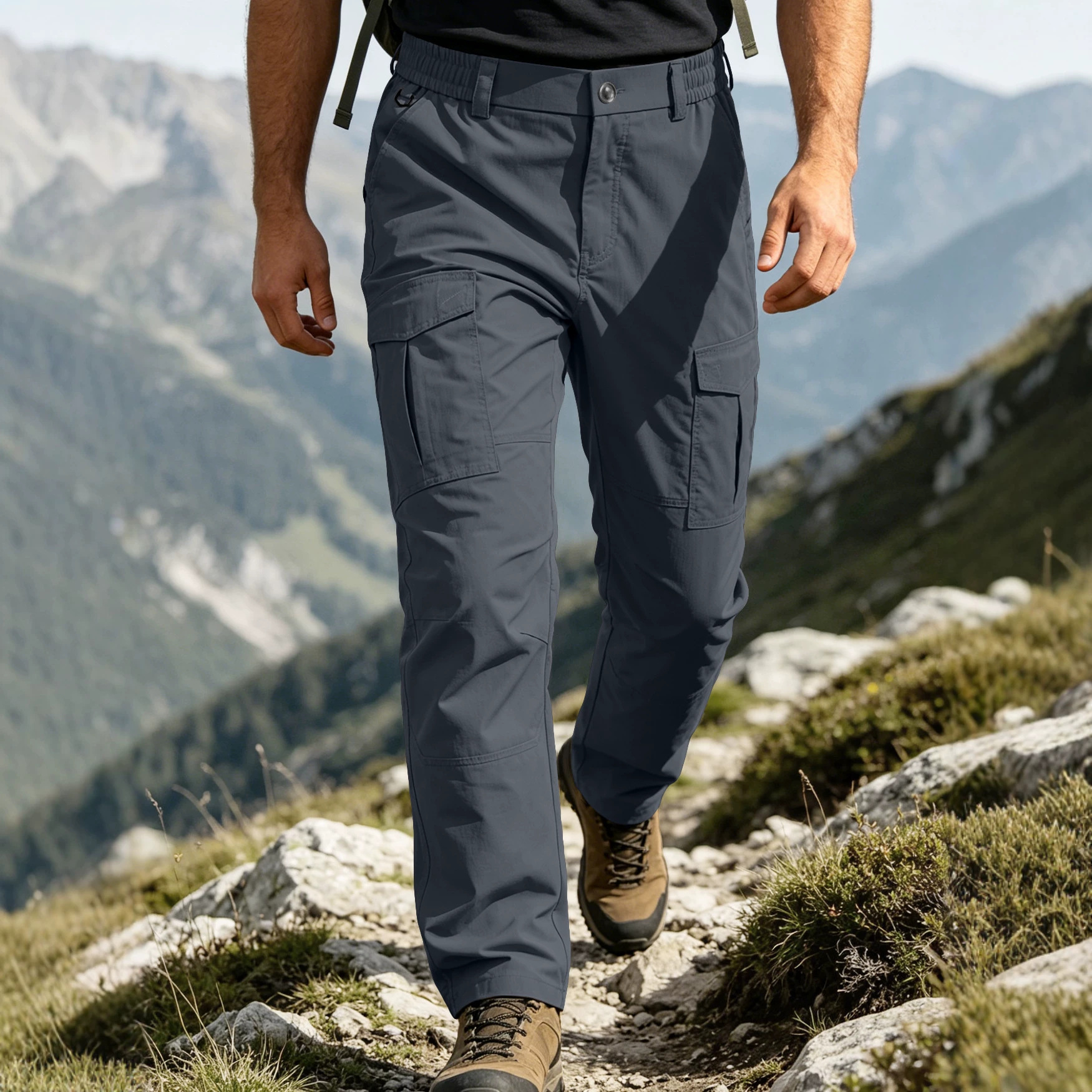 Spring And Autumn Men's Waterproof Work Pants With Multiple Pockets, Large Size Outdoor…