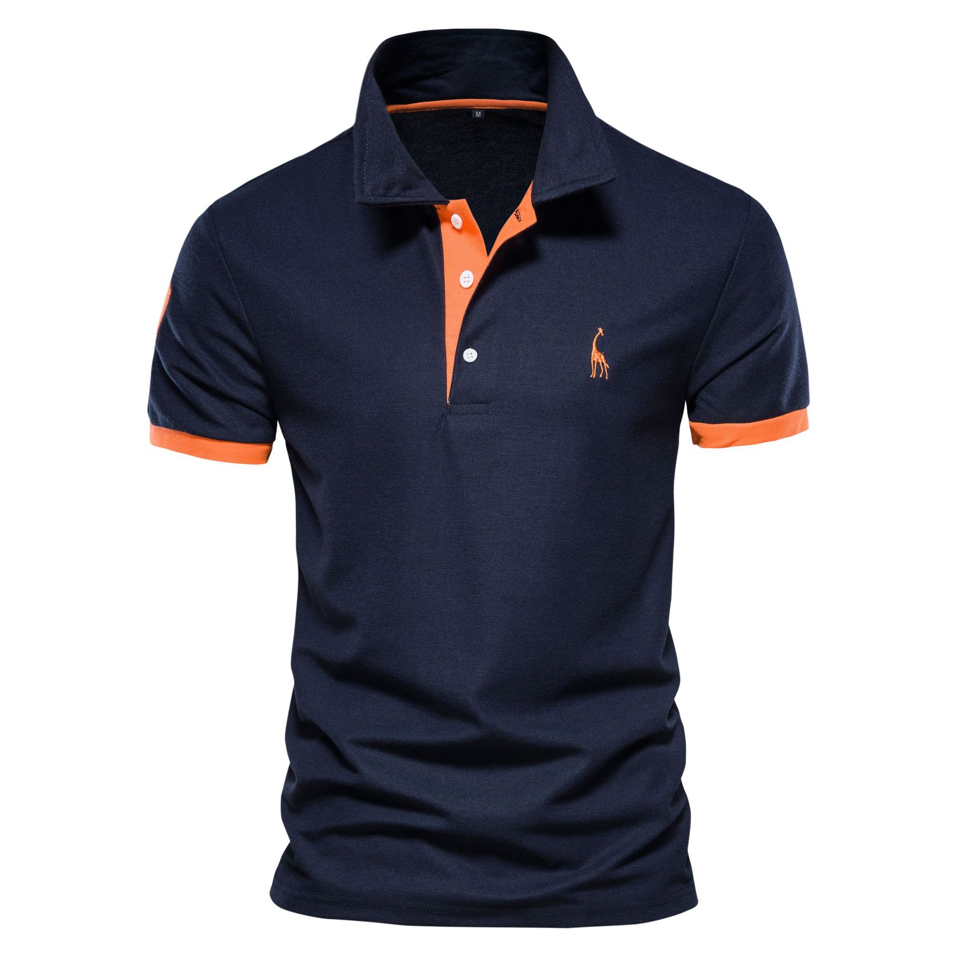Explosions Men's Deer Embroidery Polo Shirt Short Sleeve Zhu Di Mesh Lapel Men's T-shirt