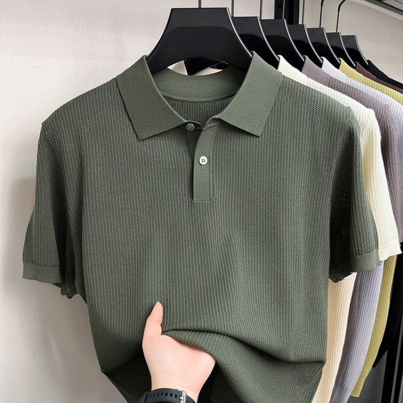 Summer New Short-sleeved Knitted T-shirt For Men