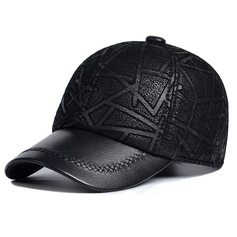 Mens Leather Hat, New Autumnwinter Arrival Sheepskin Baseball Cap For Middle-aged And…