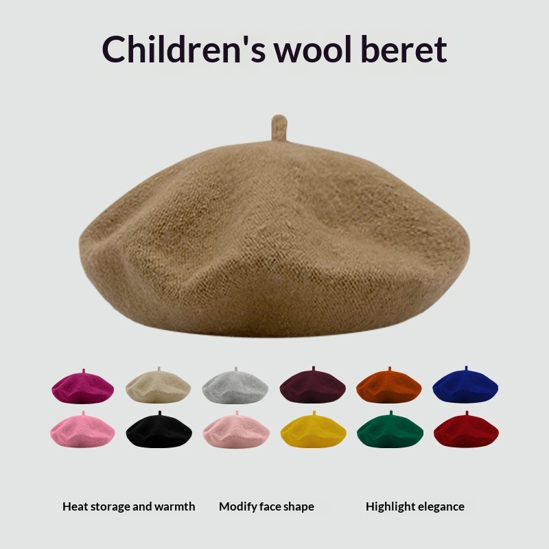 Childrens Beret British-Style Vintage Wool Beret