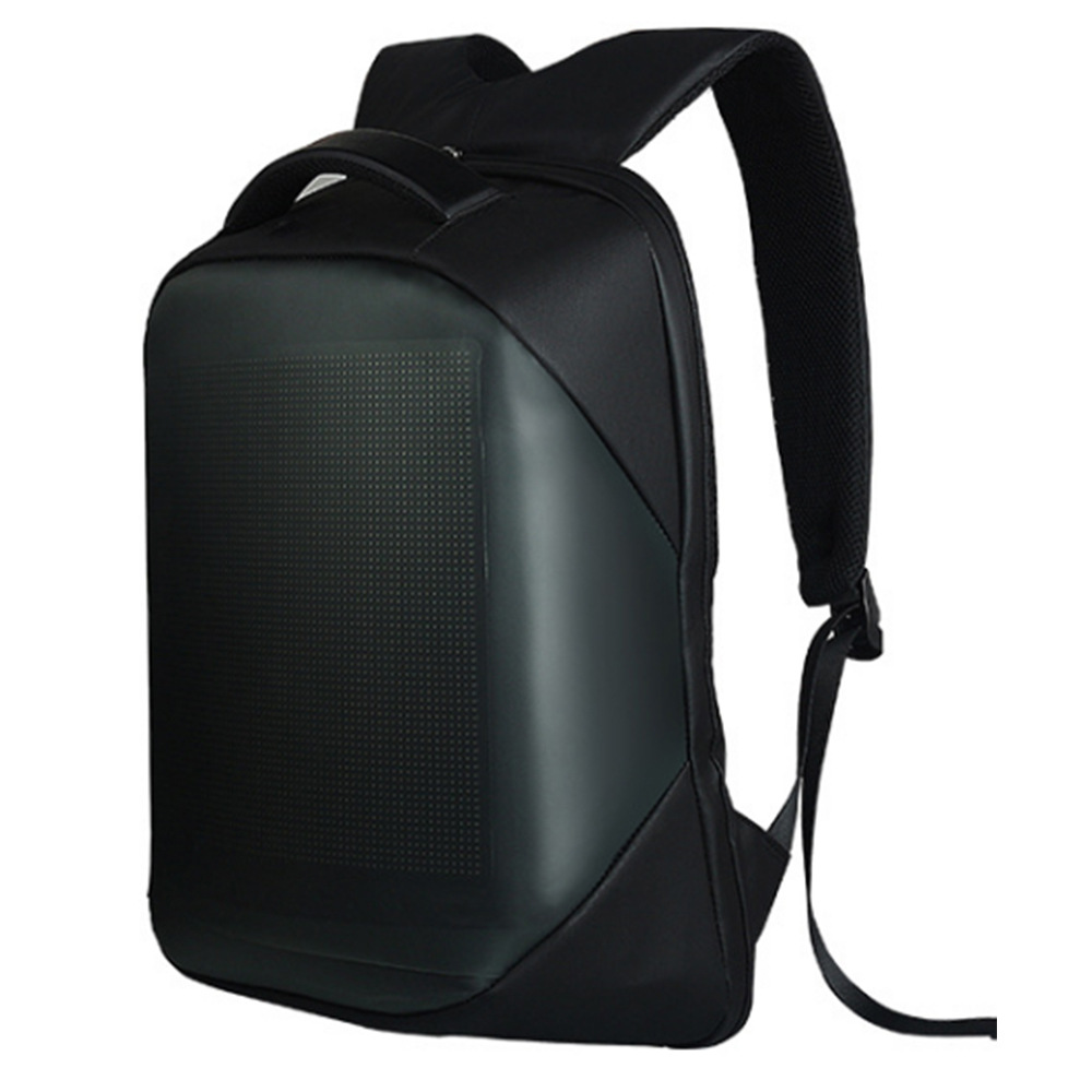 Regular LED Backpack Cycling & Hiking Bag DIY Text Animation Polyester Material - Black…