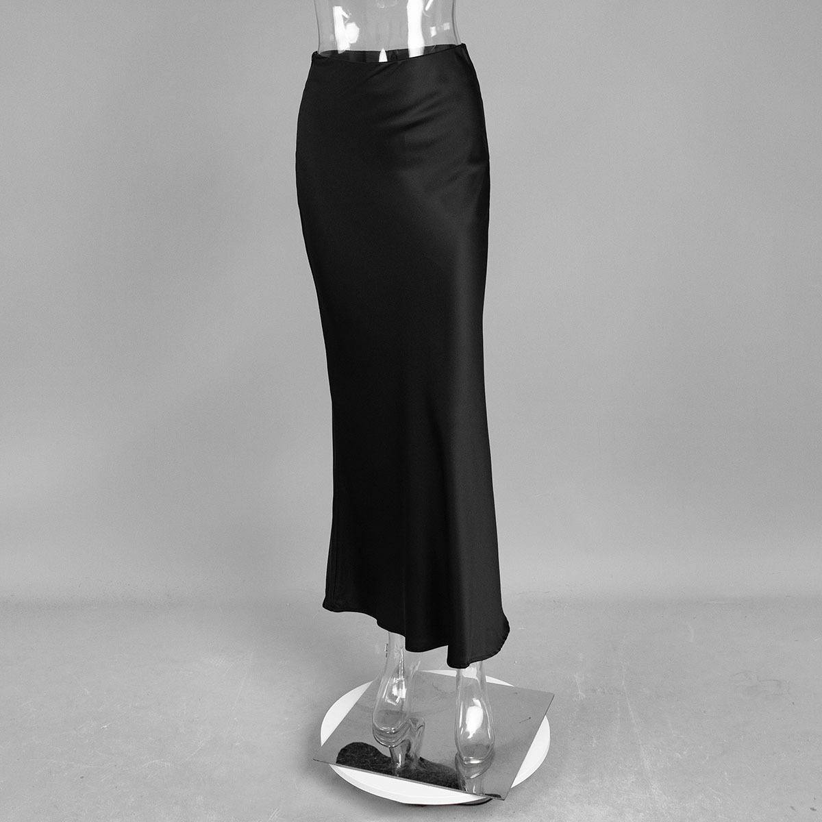 Women's Spring Satin And Velvet Long Skirt