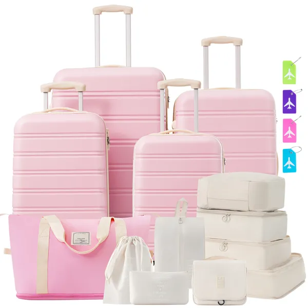 Hardshell Luggage Sets 4 pcs + Bag Spinner Suitcase with TSA Lock…
