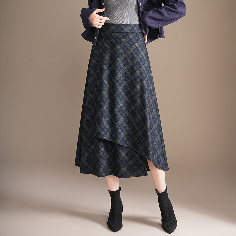 High-waisted Slimming Versatile Plaid Skirt For Women