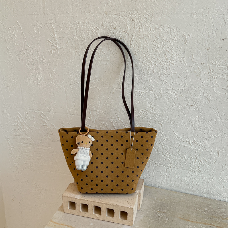 Korean-style Minimalist Polka-dot Bucket Bag Autumn