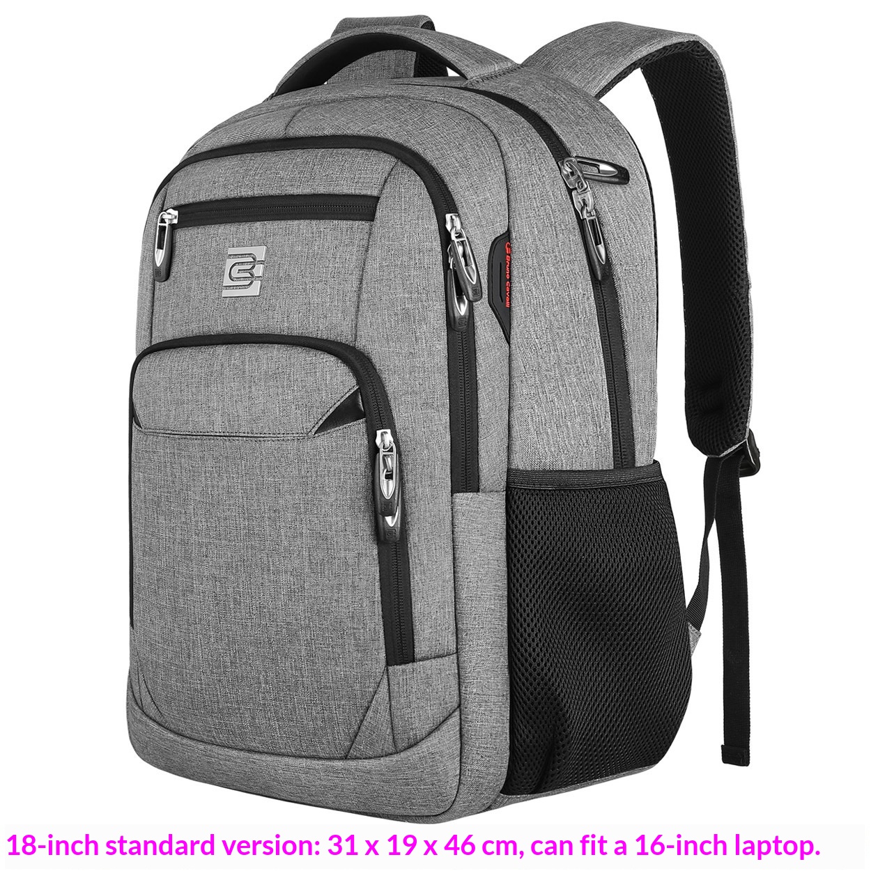 BC Men's Business Backpack Oxford Cloth Waterproof 16 Inch Large Capacity Multifunctional…