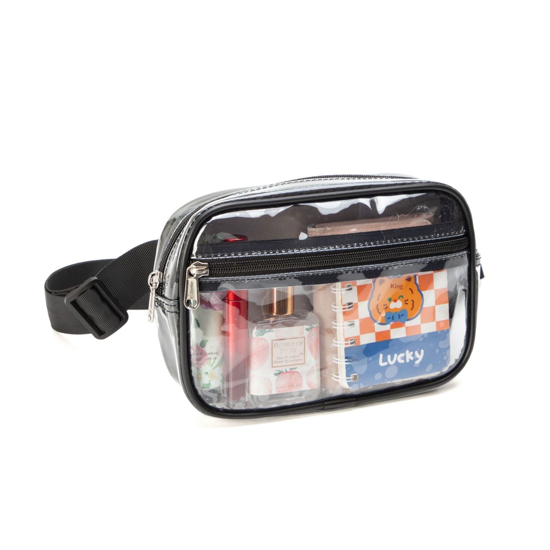 Transparent PVC Toiletry Bag, Waterproof, Portable, Large Capacity Crossbody Makeup Bag…