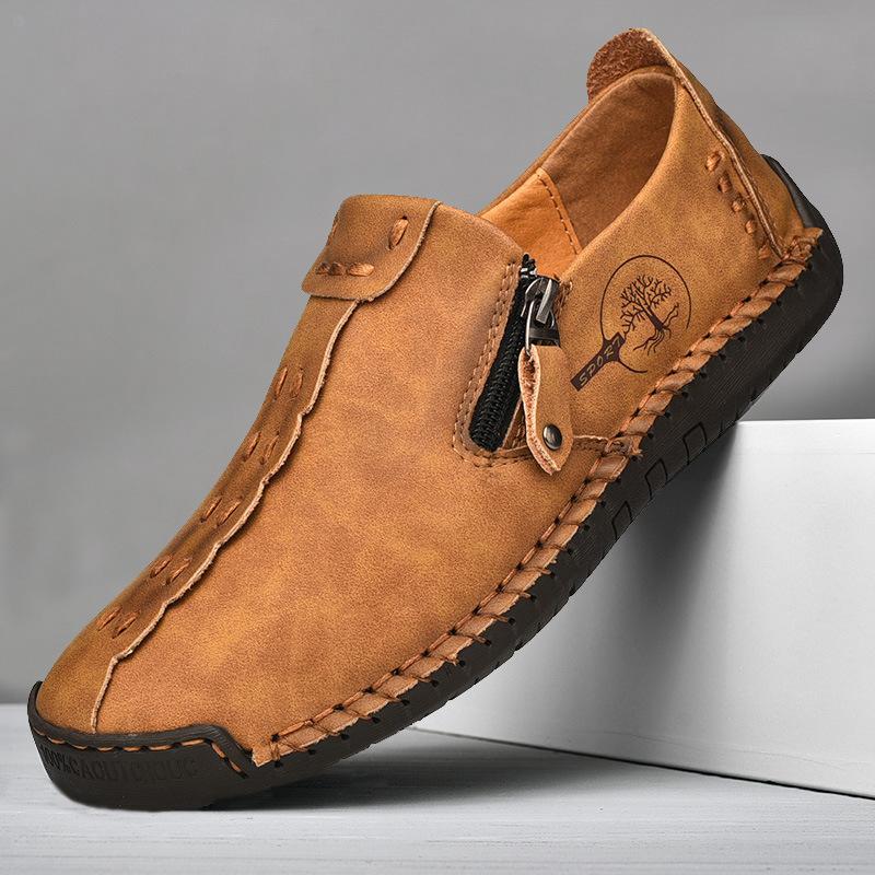 Men's Plus Size Zipper Leather Shoes