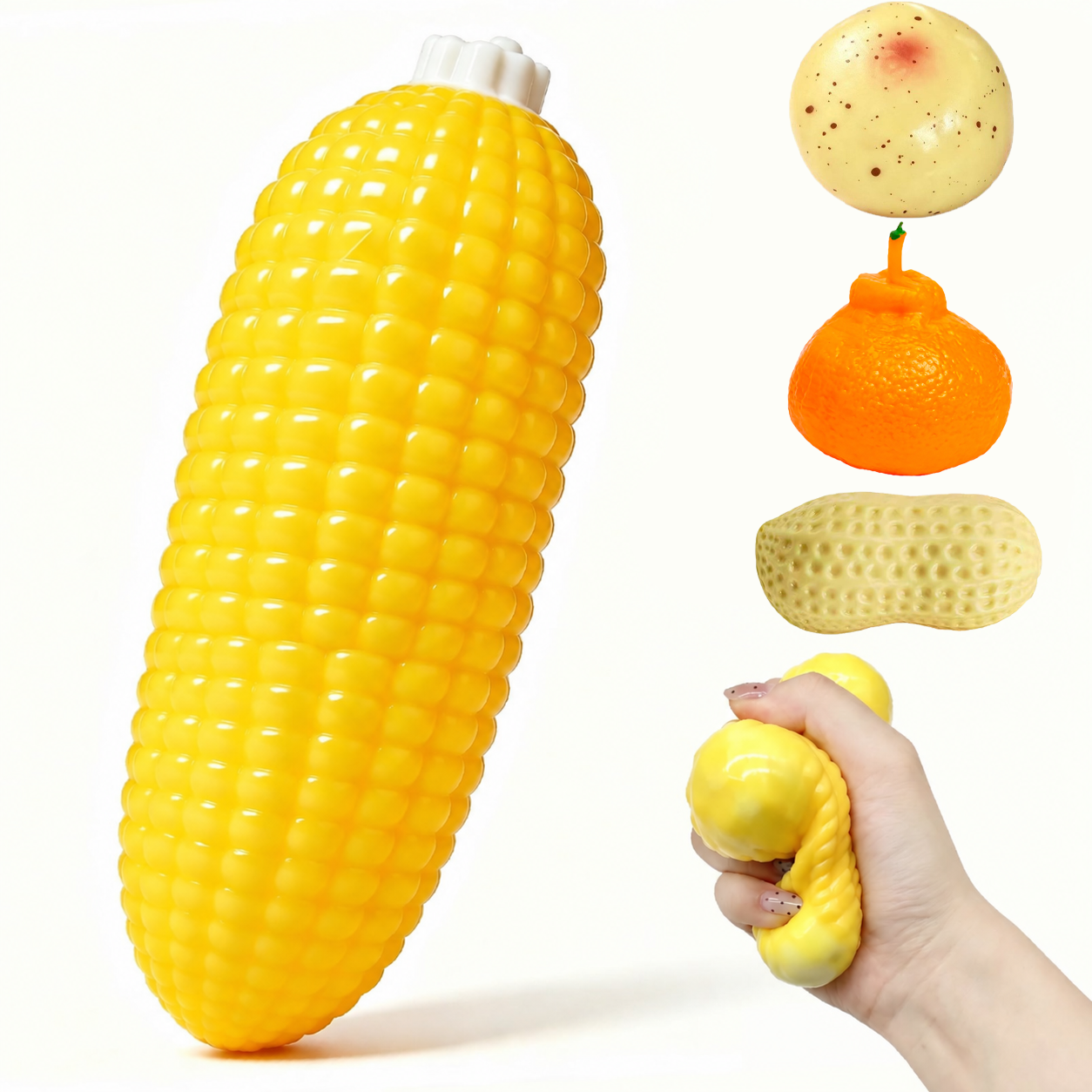 Crunchy Orange Peanuts, Corn, Potatoes Toys, Asmr Crunchy Stress Ball Realistic Orange…