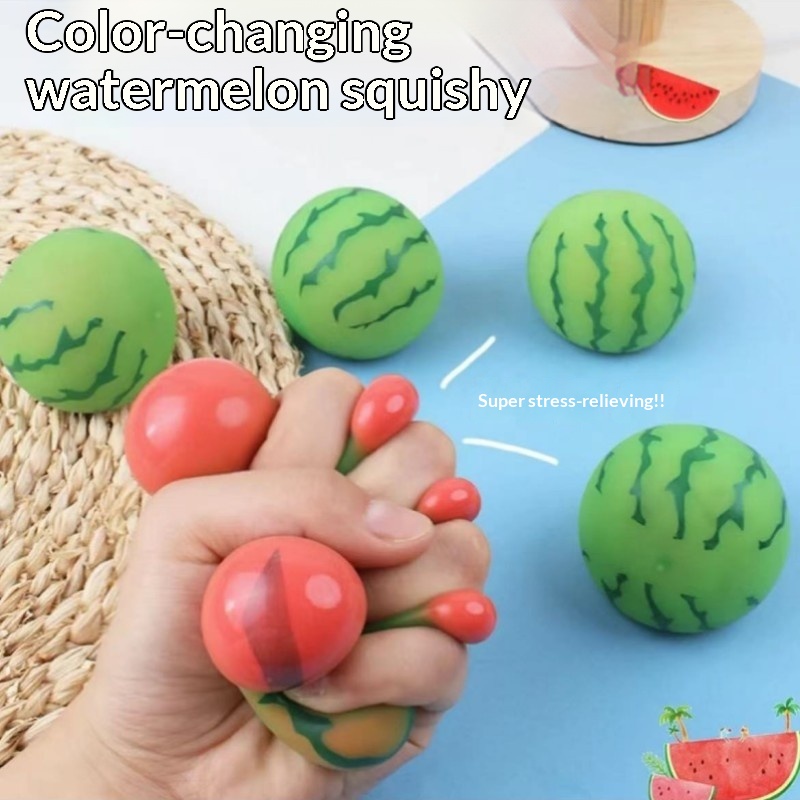 Color-changing Watermelon Squishy Slow-rebound Flour-filled Stress-relief Toy For Release…