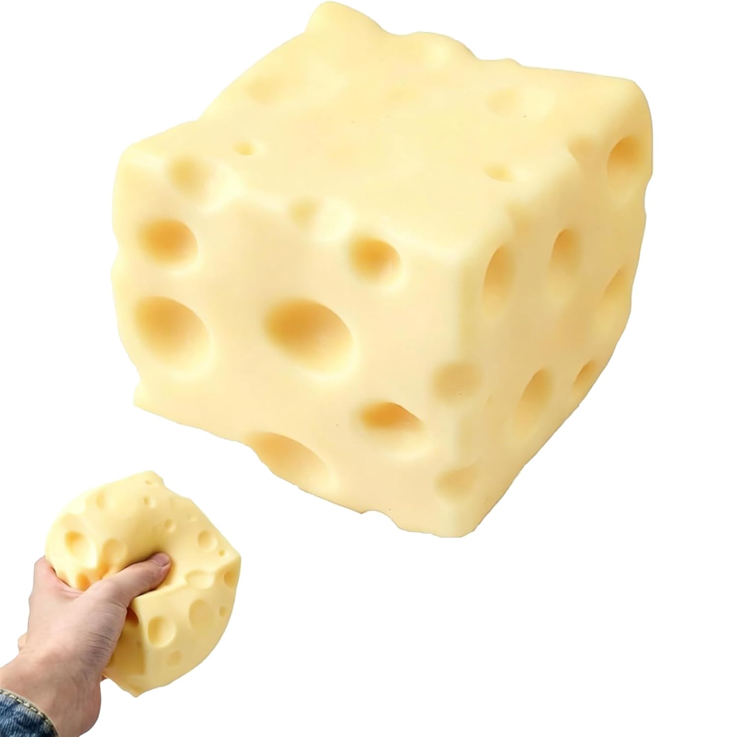 Cheese Toy For Stress & Anxiety Relief Soft Skin-Feel Cheese Block Squeeze Toy, Great…