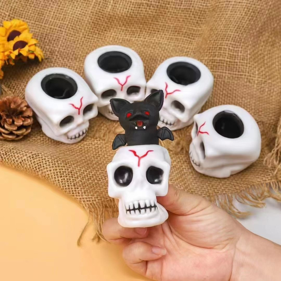 Halloween Skull Bat Pumpkin Squeeze Stress Relief Toy