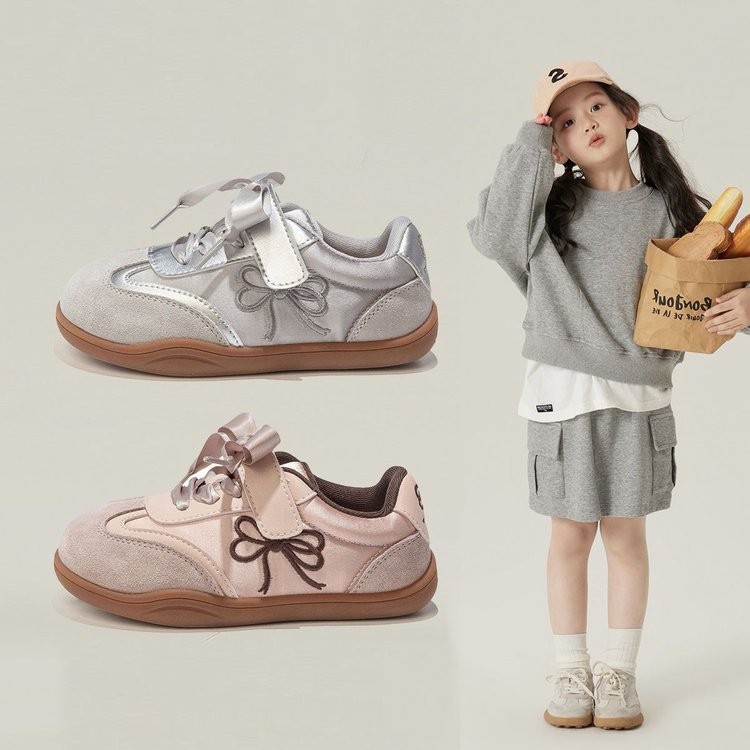 Spring Autumn New Kids Skate Shoes, Breathable German Trainers, Fashion Bow Casual…