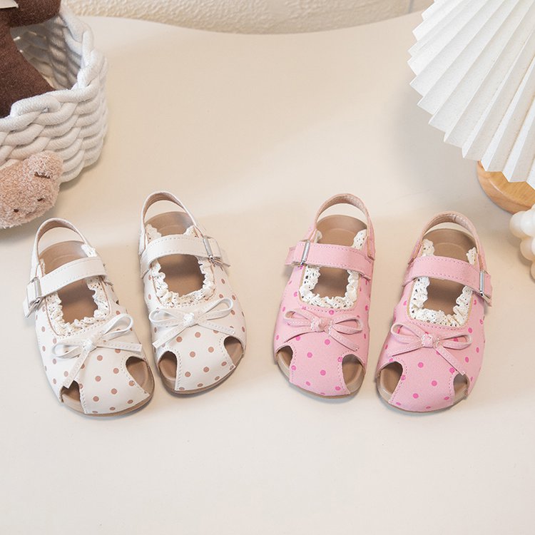 Girls' Sandals For Summer, Little Girls' Polka Dot Princess Shoes With Soft Soles And Toe…