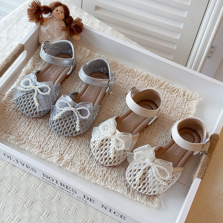 Summer New Transparent Mesh Princess Shoes With Soft Toe And Mesh Bow Sandals