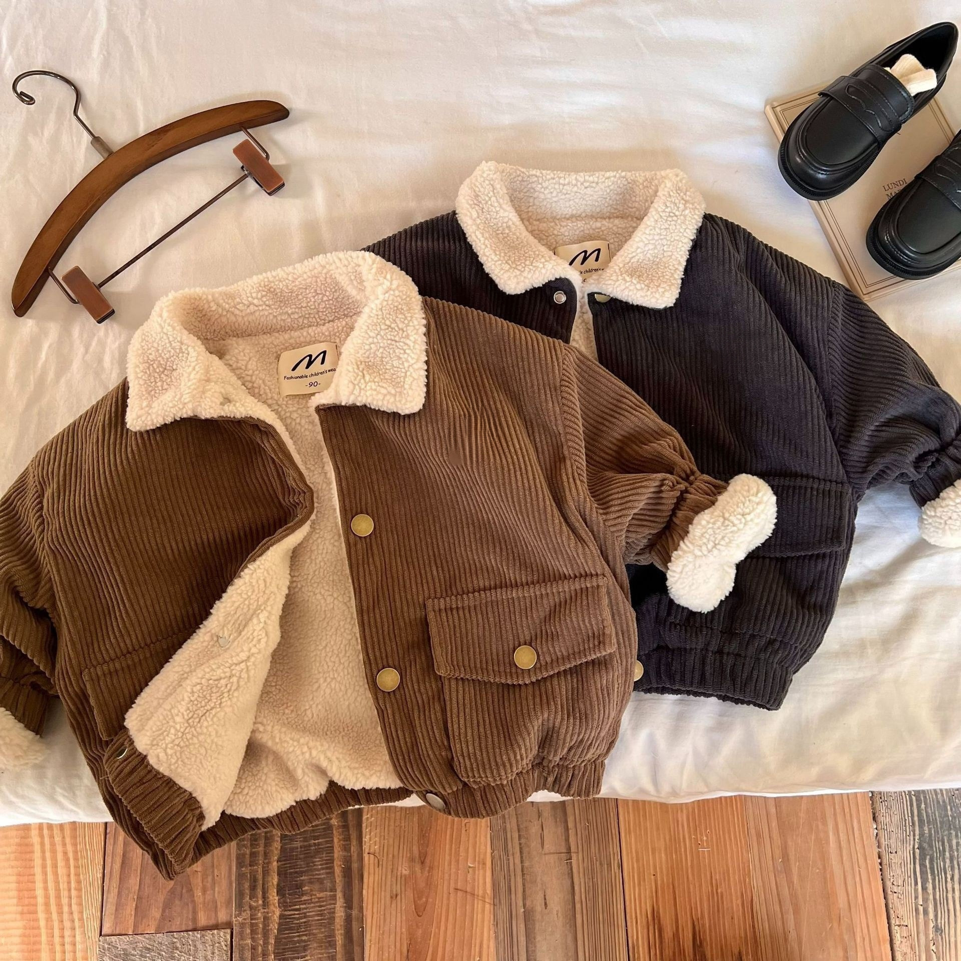 Corduroy Collared Jacket For Boys And Girls