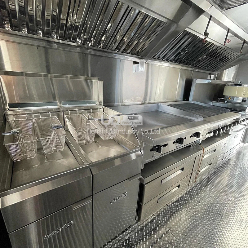 Mobile Fast Food Trailers Fully Equipped Enclosed Trailer BBQ Vending Cart Restaurant Food Truck with Full Kitchen photo 1