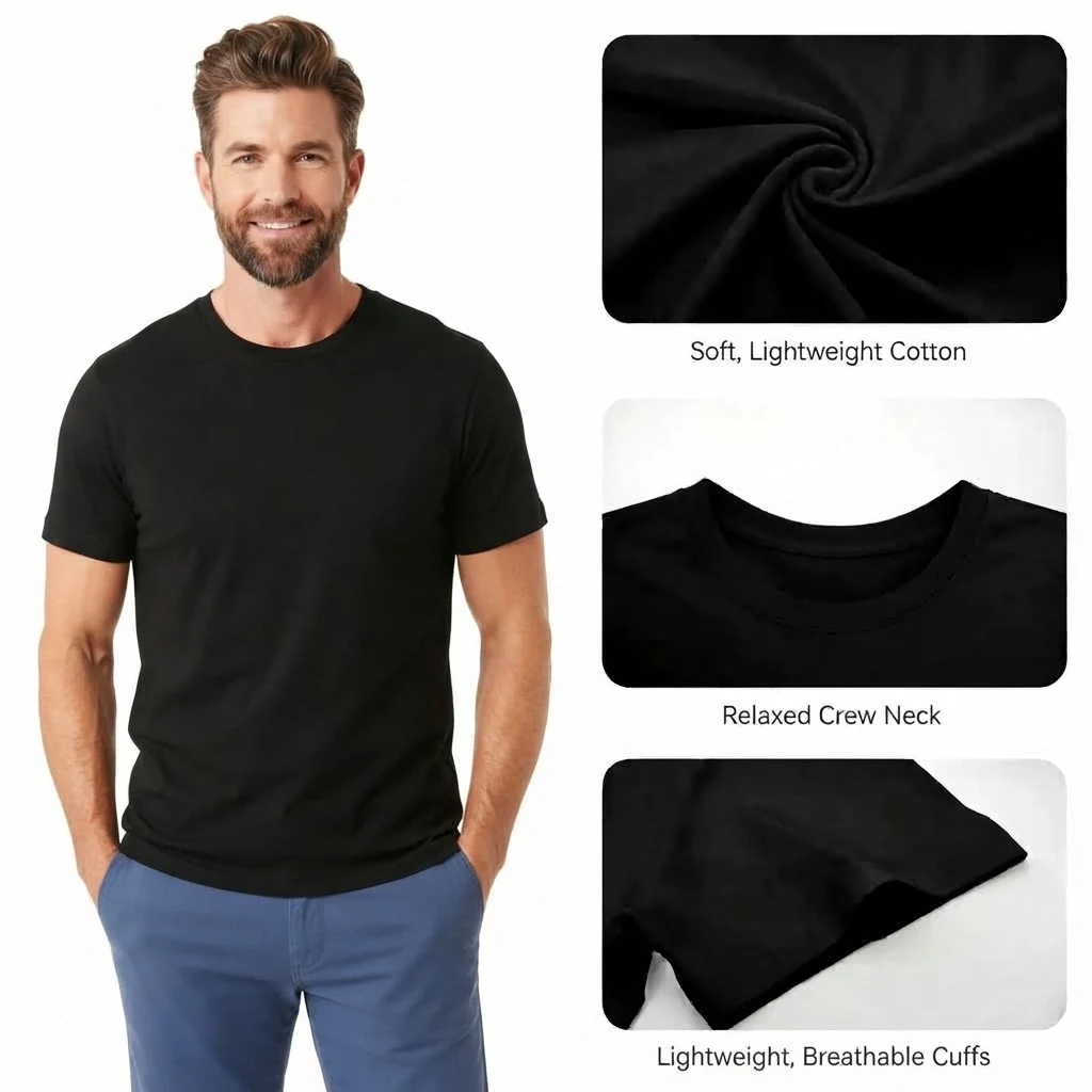 Men's Viral Internet Meme Graphic T-Shirt, John Pork Funny Surveillance Camera Print Round Neck Short Sleeve Tee, Black Regular Fit Soft Casual Streetwear Top for Party Daily Wear photo 6