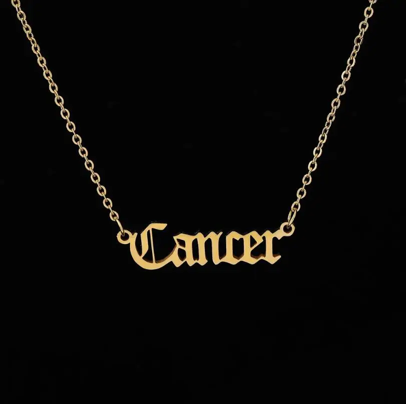Stainless Steel 12 Zodiac Constellation Necklaces Letter Aquarius Aries Gemini Pisces Leo Sagittarius Pendant Necklace for Women photo 6