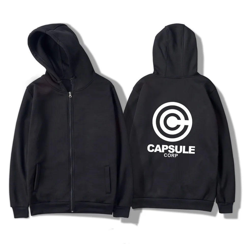 Anime CAPSULE CORP Hoodie Zipper Jacket Merch Hoodies Women Men Hooded Sweater Sweatshirts Boys Girls Cosplay Costume photo 1