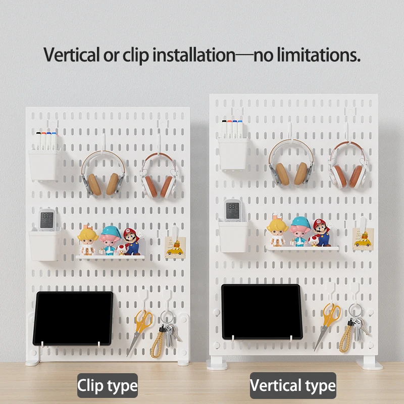 No-Drill Clamp-On Standing Pegboard Storage Organizer, Desktop Rack with DIY Accessories, Office Desk Stationery Holder photo 3