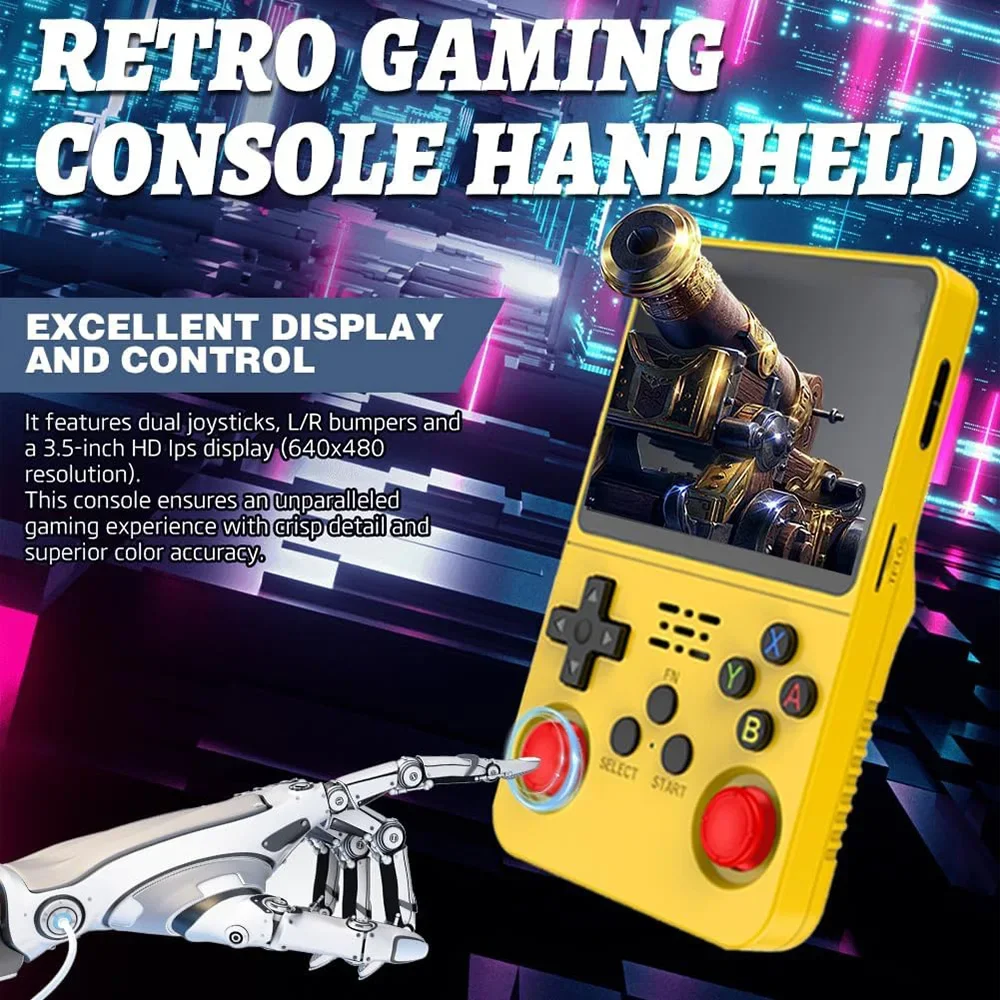 R36S Classic Retro Game Console with ARKOS System Video Games Single Card Portable Hand-held Gaming Console Kids Gift 3.5 Inch photo 2