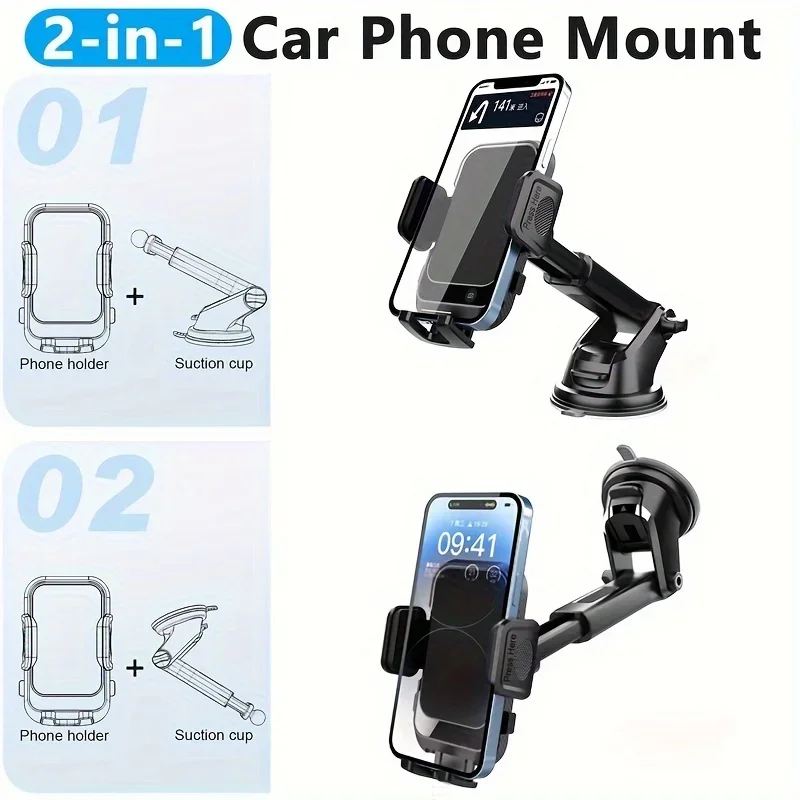 Suction Cup Sucker Mount Car Phone Holder Stand Cellphone Support Bracket For IPhone15 Xiaomi Huawei Samsung Mobilephone Parts photo 6