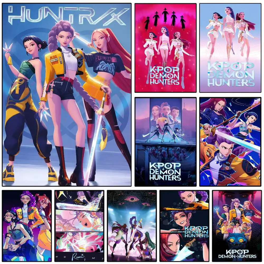 Anime Movie K-Pop D-Demon Hunters Poster High Quality Print Waterproof Wall Art Sticker For Bar Living Room Decor Gift photo 1