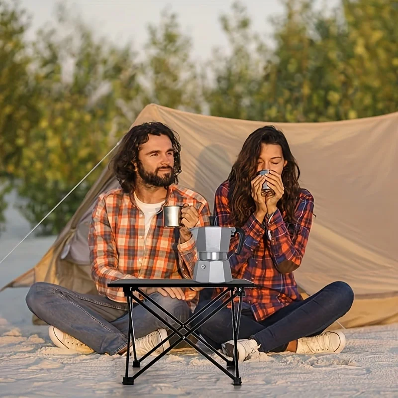 1pcSmall Portable Folding Stainless Steel Multifunctional Outdoor Camping Side Table for Beach Picnic BBQ Hiking Boating Cooking photo 3