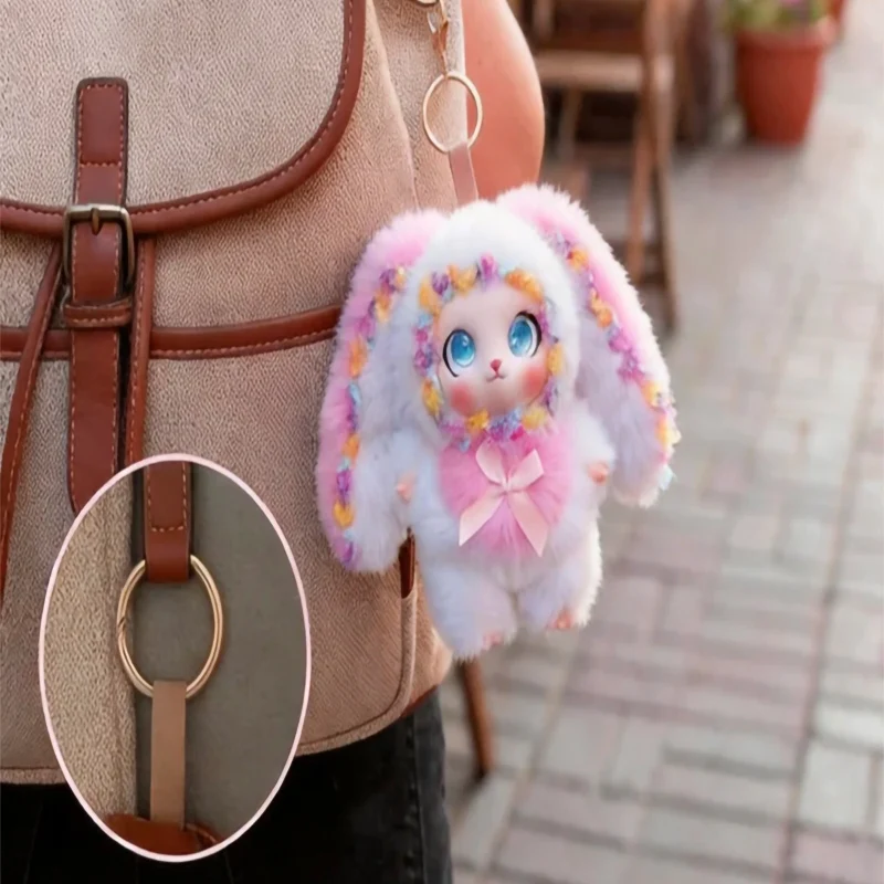 Cute and colorful Plush Rabbit doll; Children's Plush Animal Rabbit doll; Long-Eared Cute Rabbit Lace-Trimmed Plush doll Pendant photo 4