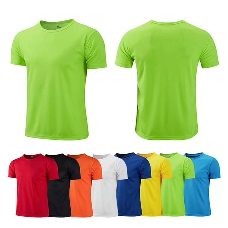 Quick-drying Round Neck Sport T-shirt Gym Jerseys Fitness Shirt Trainer Running T-shirt Men Breathable Sportswear Class Service photo 1