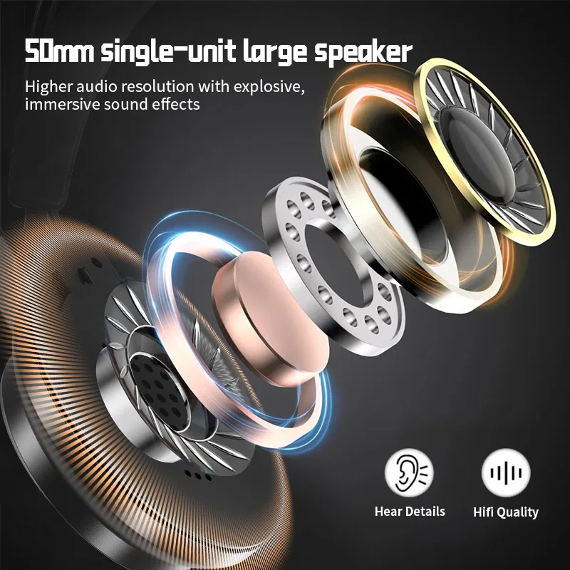 Acinaci J11 Gaming Headset for PS4 PC Xbox One PS5 Switch via 3.5mm Audio Jack, with Mic, LED Light photo 6