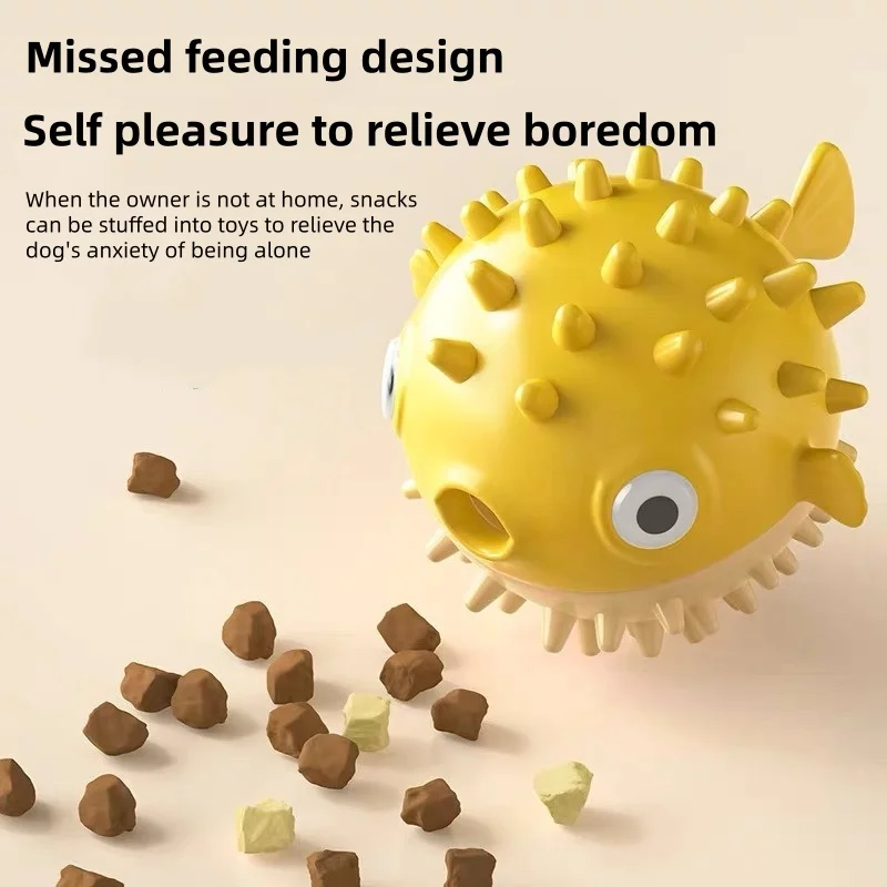 Interactive Bouncing Fish Treat Dispenser Dog Toy Slow Feeder Puzzle Self Play Boredom Relief For Dogs And Cats Pet Toys Home photo 1