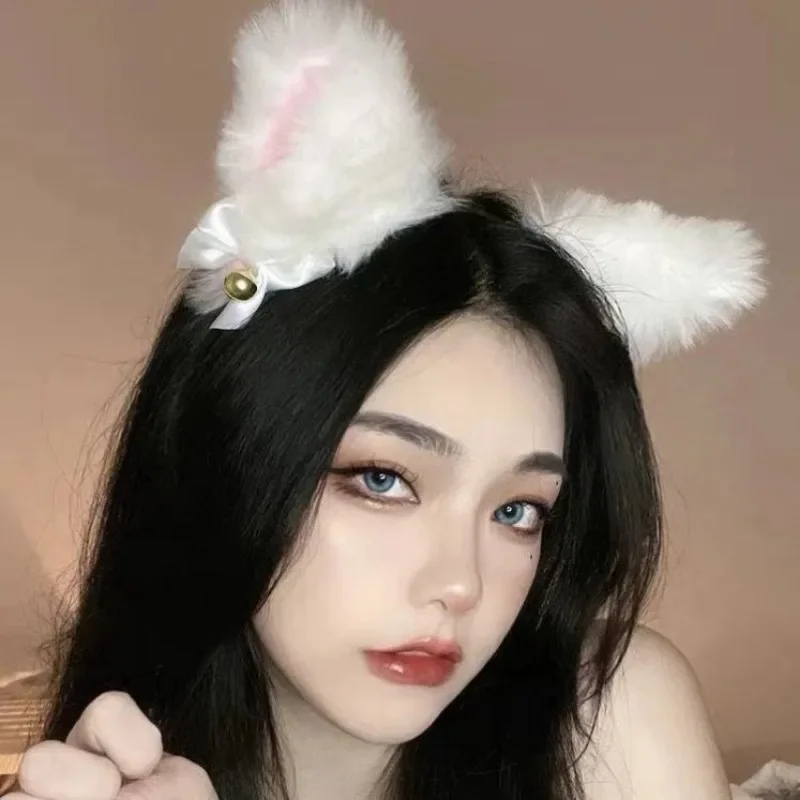 Cat Ear Bow Headband Necklace Cat Claw Gloves Cosplay Plush Bell Hairband Women Girl Masquerade Party Headwear Hair Accessories photo 6
