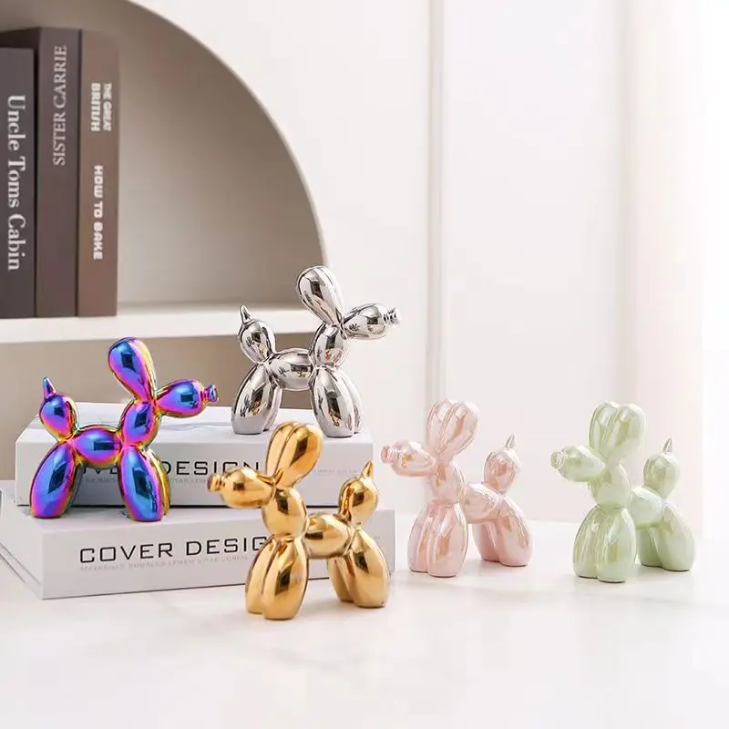 Ceramics Balloon Dog Sculpture Home Decor Room Decoration Accessories Office Nordic Animal Decorative Sculptures Figurinesneedoh photo 1