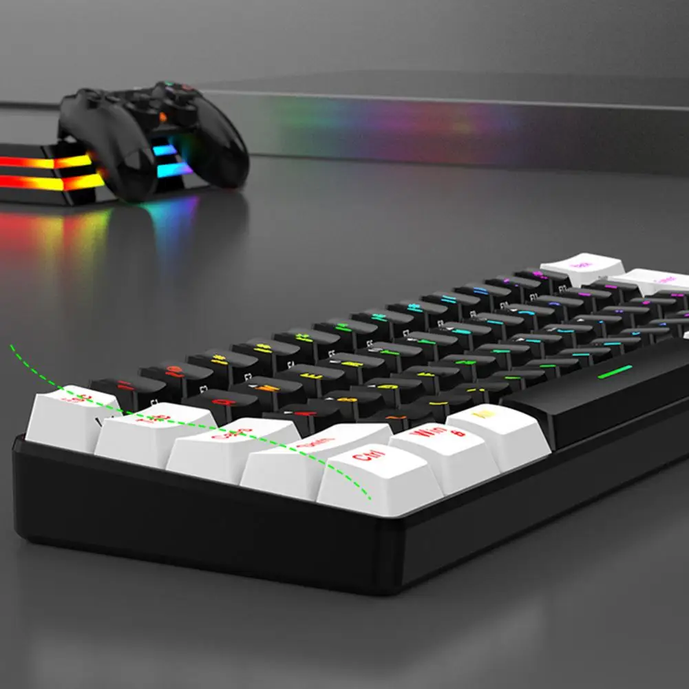 Gaming Mechanical Keyboard Rgb Mechanical Gaming Keyboard Mouse Set with 61 Wired Mini Office Kit for Universal for Gamers photo 4