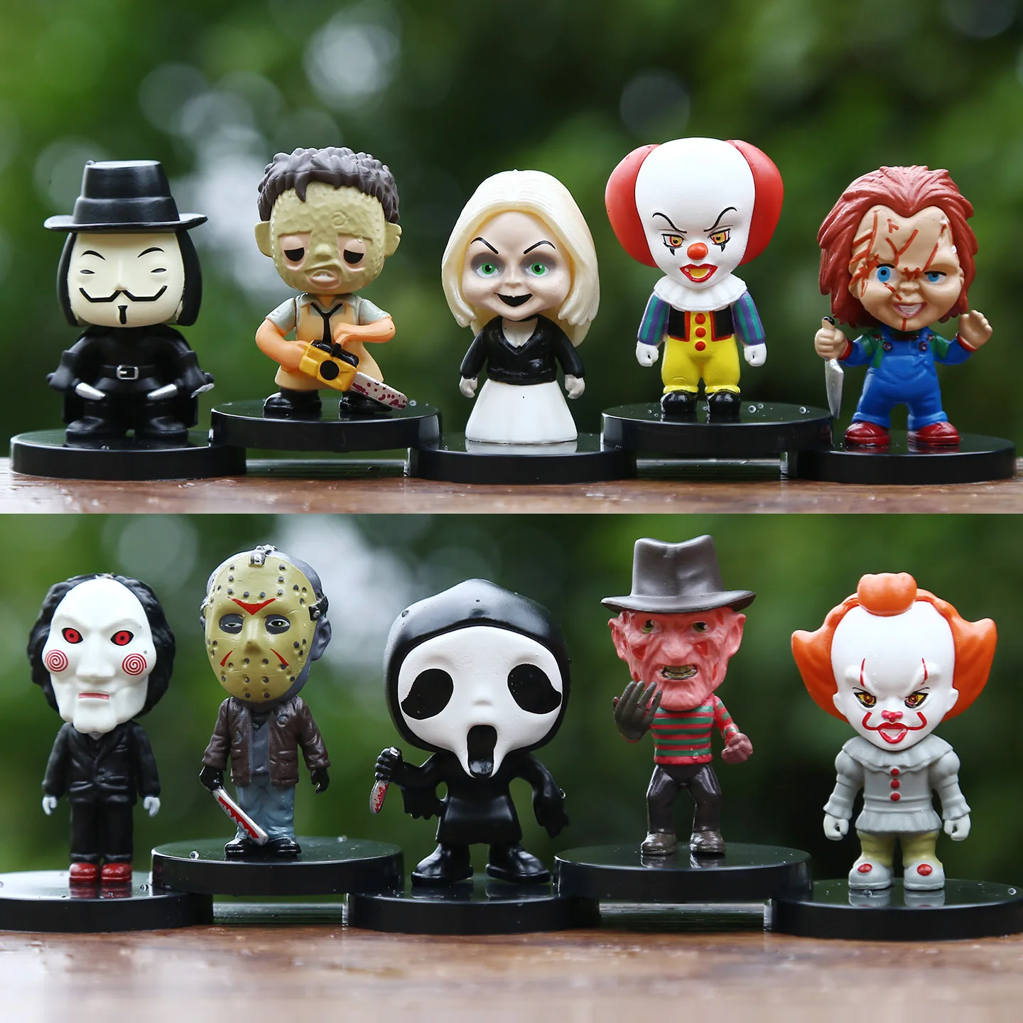 10PCS Horror Film Series Jason Freddy Clown Action Figure Toys PVC Model Halloween Gift Vinyl Figurine Doll Gift photo 1