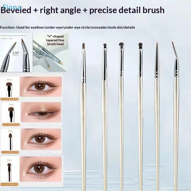 ✔4/6Pcs Eye Detail Brushes Set Horse Hair Eyeshadow Brushes Undereye Smudge Brushes Soft Eyeliner Brush Perfect Eye Makeup Tools photo 2