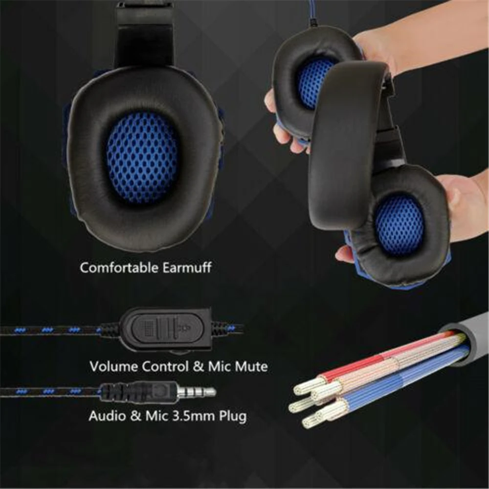 3.5mm Wired Headset Gaming Headset 120° Adjustable Gamer Headset With Noise Cancelling Microphone For PS4/PS5/Xbox/Smartphone/PC photo 3